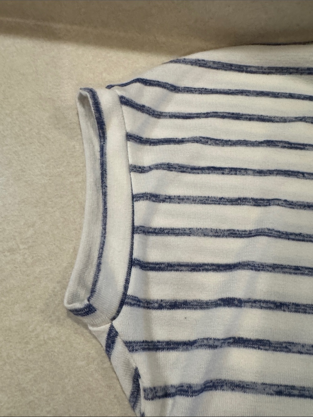 Green Envelope Blue and White Striped Short Sleeve Tee - Picture 4 of 10